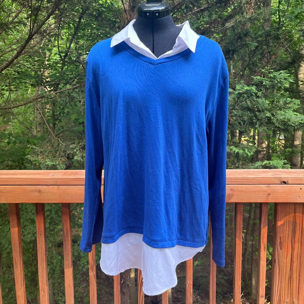 Miss Fortune Primary Blue Combo Long Sleeve Shirt